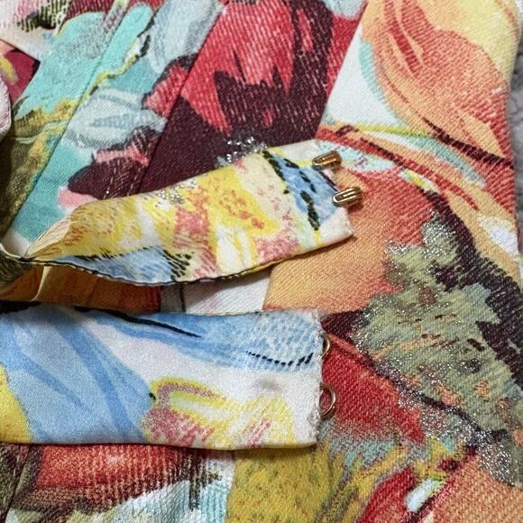 Roberto Cavalli S/S 2003 Bustier Corset Floral Abstract Print Denim Silk Top - Picture 7 of 12